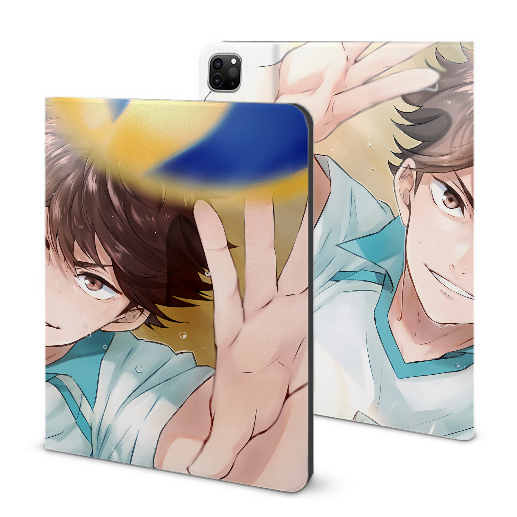 （画像用） ハイキュー!! Haikyu!! IPad ケース ブック型 PUレザー TPU 耐衝撃 軽量 薄型 ペン収納なし 全面保護 IPad 各モデル対応